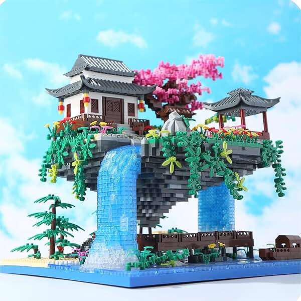 Yushinv Cherry Blossom Tree Building Set with Gift Box, Original Music Cherry Blossom Tree House(Type :Symphony), Japanese Sakura Tree House Lights Building Kit3320 Pcs, Cherry Bonsai Building Set. - Image 6