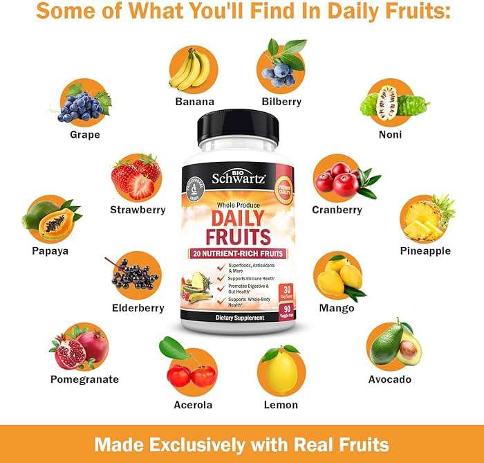 Daily Fruits and Vegetables Supplement for Adults - Super Fruit and Veggies Capsules for Enhanced Energy Gut Health Immune Support & Overall Wellness with 47 Whole Food Fruits and Veggies - 1 Month - Image 3