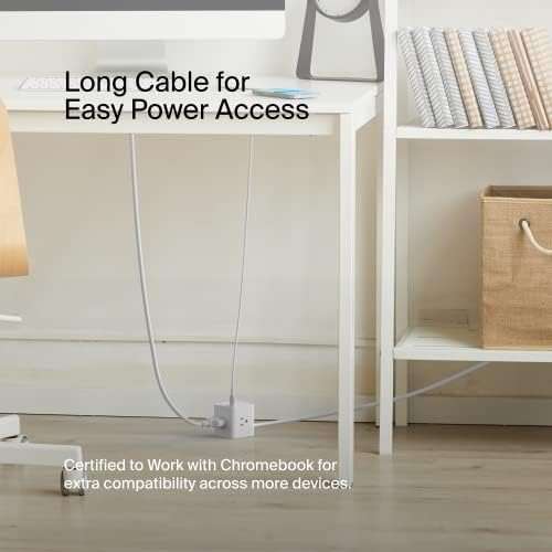 Belkin 6-Outlet Power Cube w/ 3 AC Outlets, 3 USB-A Ports, & 5ft Sturdy Extension Cord - Convenient Compact Cube for Home, Office, Travel, Desktop, & Phone Charger - 4.5 Amps - Image 5