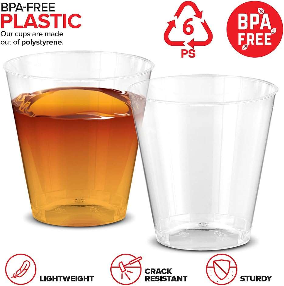 Stock Your Home 2 oz Shot Glasses - 100 Mini Plastic Shot Glasses (2oz) Clear Disposable Cups for Jello Shots, Wine Tasting, Liquor, Whiskey, Pudding, Sample Cup for Halloween and Elegant Parties - Image 4