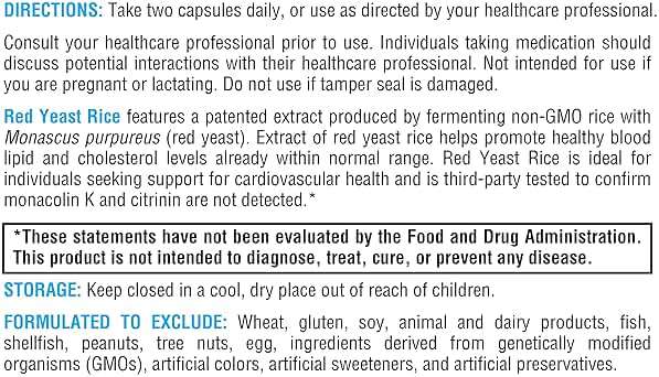 XYMOGEN Yeast Rice - Heart Health & Cardiovascular Support - Maintain Healthy Blood Lipid & Cholesterol Levels - Monacolin K & Citrinin-Free - Vegetarian, Non-GMO & Gluten-Free - 60 Capsules - Image 6