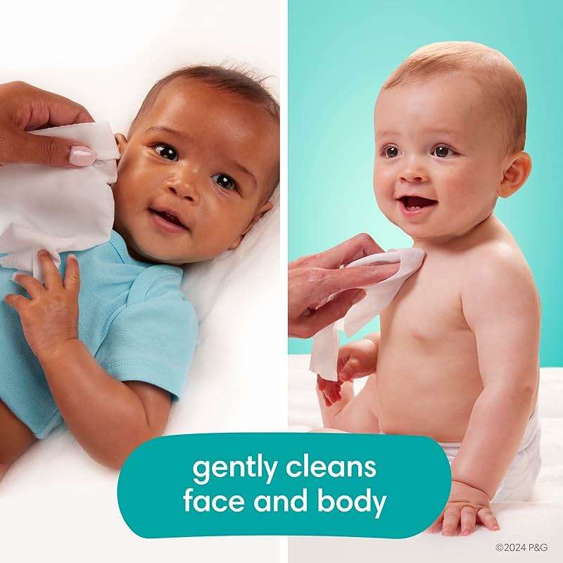 Pampers Aqua Pure Baby Wipes, 99% Water, Fragrance Free, Unscented, Water Based, Multi-Use, 672 Wipes Total (12X Flip-Top Packs) [Packaging May Vary] - Image 6