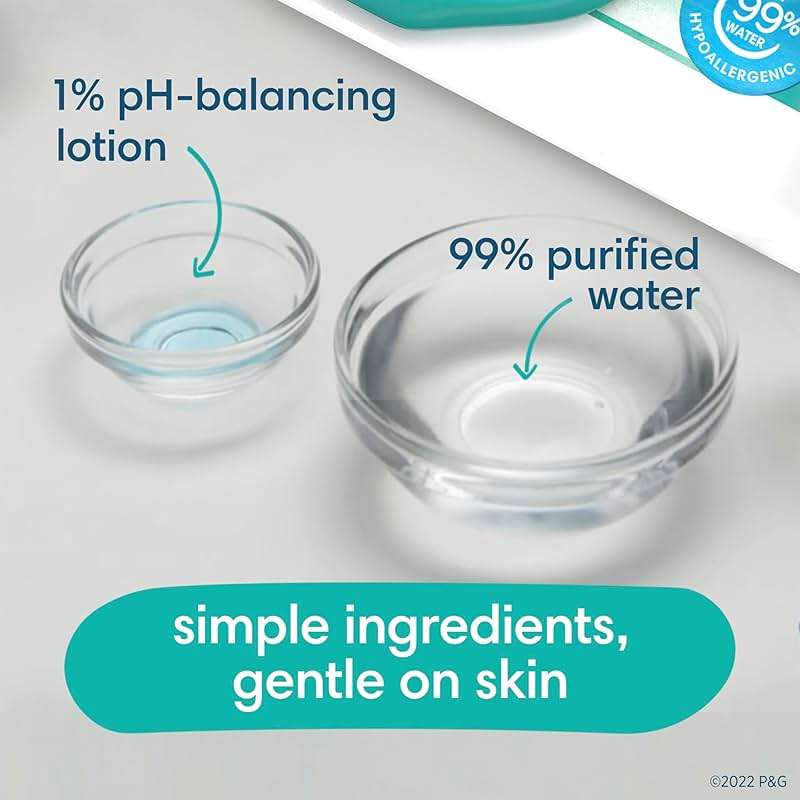 Pampers Aqua Pure Baby Wipes, 99% Water, Fragrance Free, Unscented, Water Based, Multi-Use, 672 Wipes Total (12X Flip-Top Packs) [Packaging May Vary] - Image 9