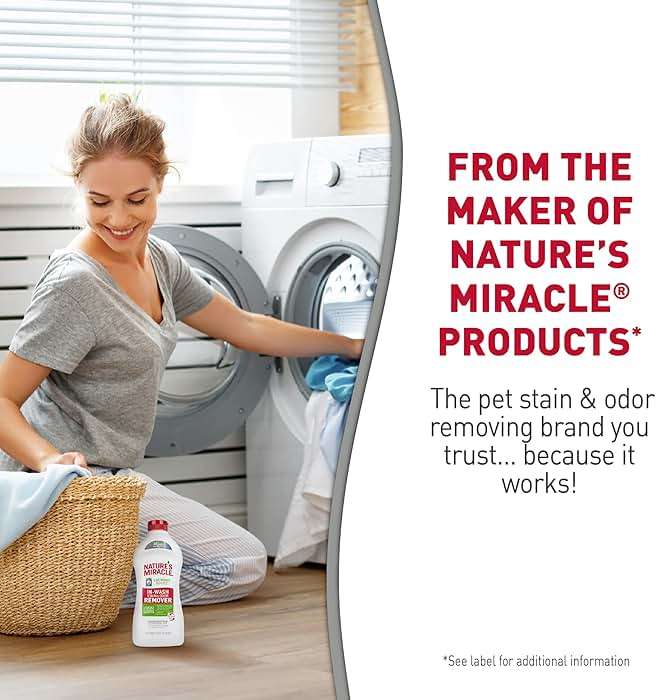 Nature’s Miracle Laundry Boost In-Wash Stain and Odor Remover, Laundry Stain and Odor Removing Additive For All Machines, Spray, 32 oz - Image 8