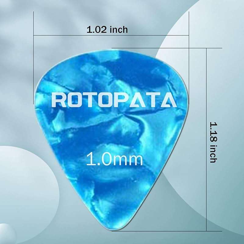15 Pack Guitar Picks Plectrums with Organizer Storage Box, 0.5 0.75 1.0 mm Includes Thin Medium Heavy Thickness, Variety Colorful Celluloid Plectrums for Bass Electric Acoustic Guitars Ukulele - Image 3