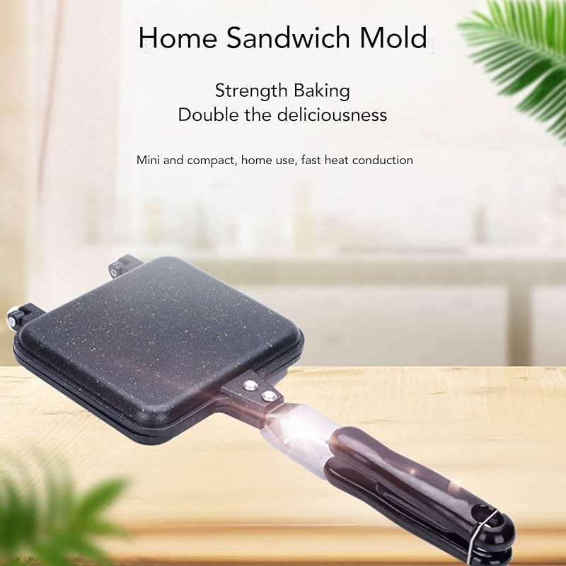 Double Side Frying Pan Nonstick Easy Flip Omelette Pan for Cake Toast Sandwich Breakfast Pancake Indoor Outdoor Cooking 13.8x5.9in - Image 3