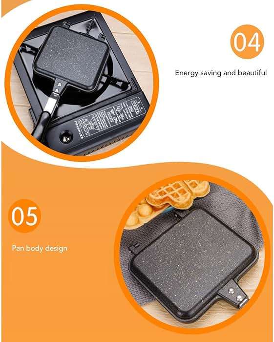 Double Side Frying Pan Nonstick Easy Flip Omelette Pan for Cake Toast Sandwich Breakfast Pancake Indoor Outdoor Cooking 13.8x5.9in - Image 6