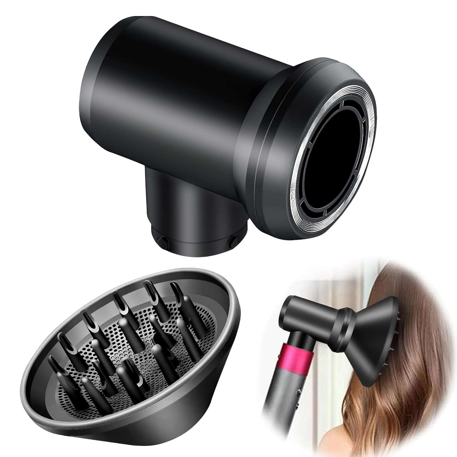Diffuser & Adaptor Attachment Set for Dyson Airwrap, for Airwrap Styler Into A Hair Dryer Combination - Image 1