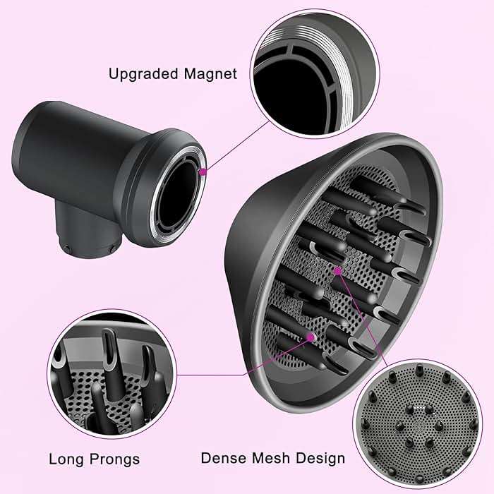 Diffuser & Adaptor Attachment Set for Dyson Airwrap, for Airwrap Styler Into A Hair Dryer Combination - Image 9