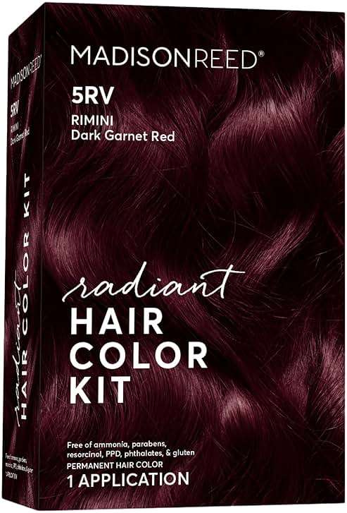 Madison Reed Radiant Hair Color Kit - 5RV Dark Garnet Red with Vibrant Red Violet Tones (Rimini Garnet), Vivid Permanent Hair Dye for Bold Color & Maximum Shine | PPD-Free & Ammonia-Free, 1 Pack - Image 1