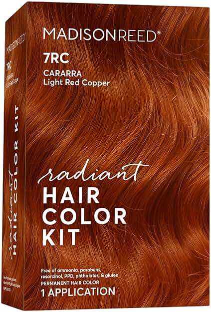 Madison Reed Radiant Hair Color Kit - 7RC Light Ginger Red with Copper Tones (Carrara Crimson), Vivid Permanent Hair Dye for Bold Color & Maximum Shine | PPD-Free & Ammonia-Free, 1 Pack - Image 1