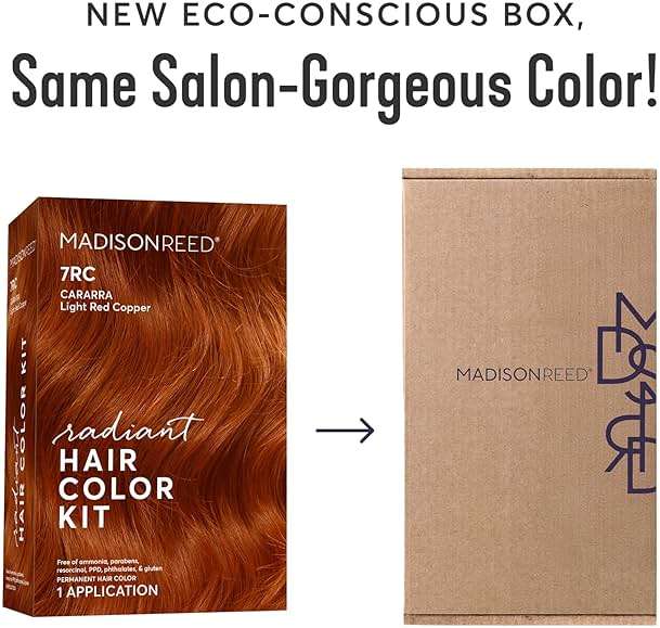 Madison Reed Radiant Hair Color Kit - 7RC Light Ginger Red with Copper Tones (Carrara Crimson), Vivid Permanent Hair Dye for Bold Color & Maximum Shine | PPD-Free & Ammonia-Free, 1 Pack - Image 2