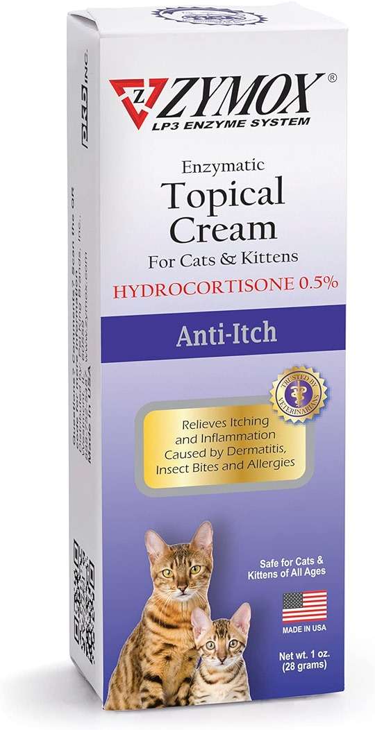 Zymox Cat & Kitten Topical Cream w/ .5% hydrocortisone - 1 oz. Tube - Image 1