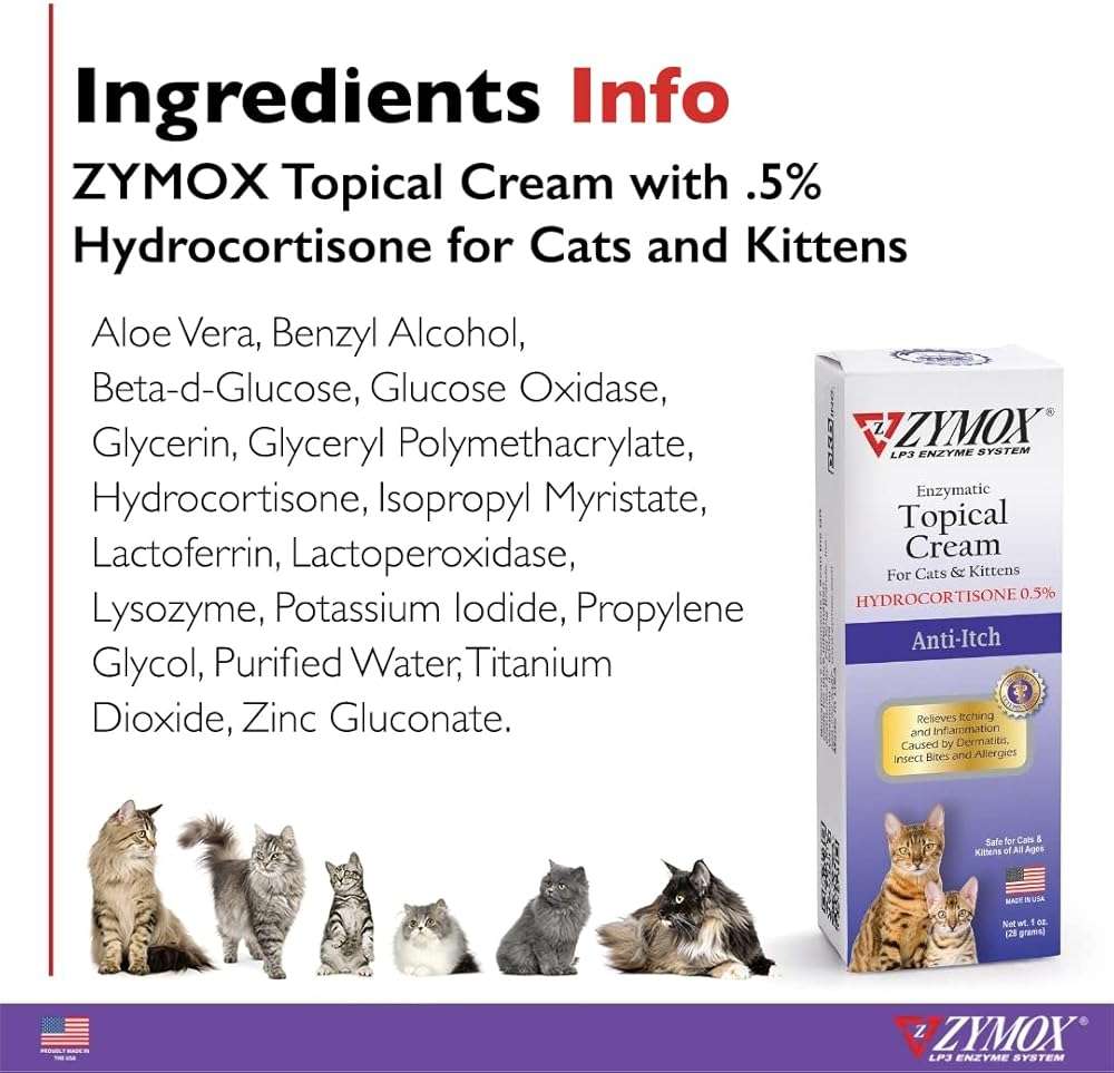 Zymox Cat & Kitten Topical Cream w/ .5% hydrocortisone - 1 oz. Tube - Image 4