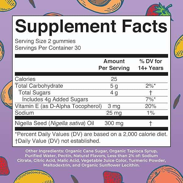 MaryRuth Organics Black Seed Oil Gummies | Black Cumin Seed Oil Supplement | Traditionally Used for Immune Support & Cardiovascular Health | Vegan | No Gelatin | Pectin Based | 60 Gummies - Image 2