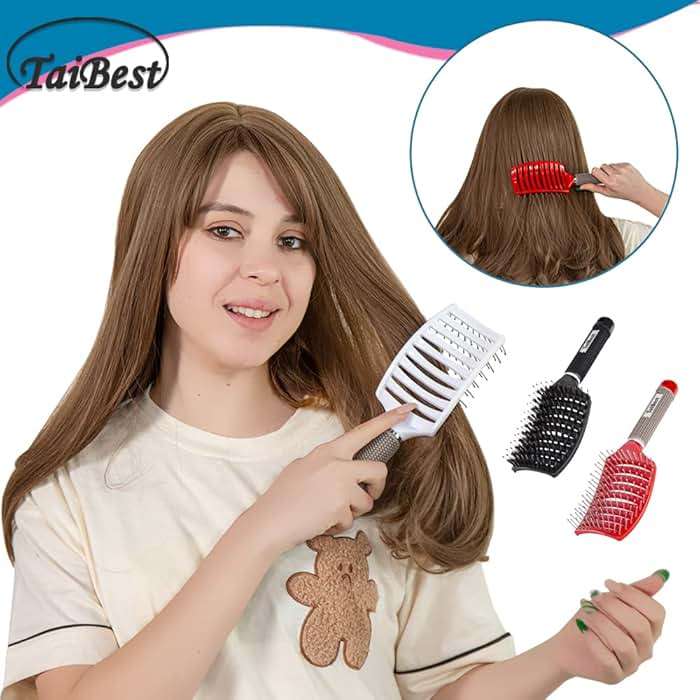 TaiBest Boar Bristle Hair Brush Set - Dry/Wet Hair Brushes Detangler for Fine, Thick, Curly Hair - Curved and Vented Hair Brush for Women, Men or Kids - Image 6