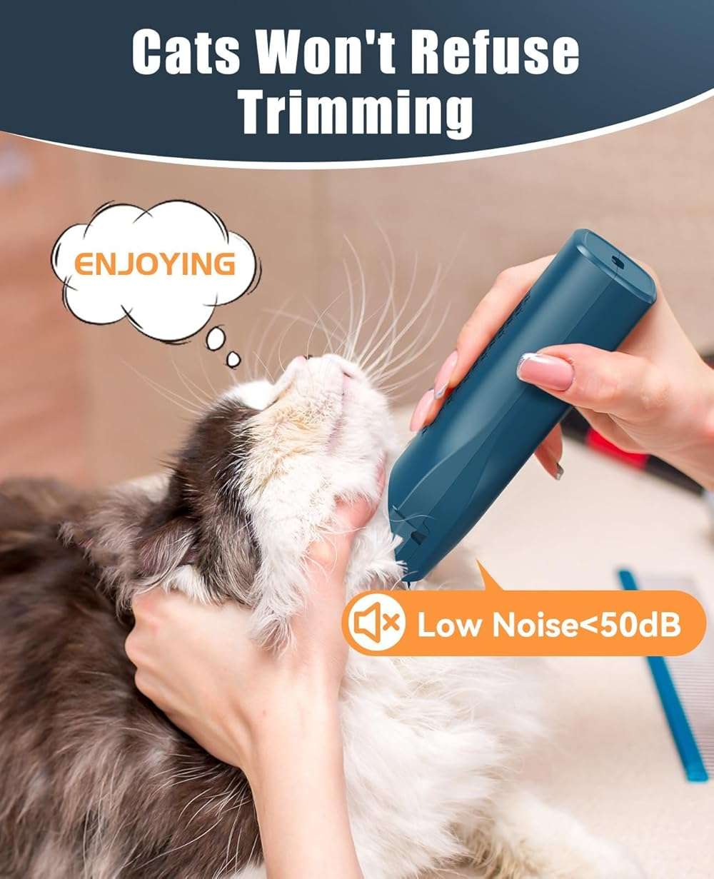 oneisall Pet Clipper for Cat Matted Hair, Pet Shaver for Cats Quiet Pet Clippers Waterproof Cordless Cat Clippers for Matted Long Hair with Storage Bag (Green) - Image 4