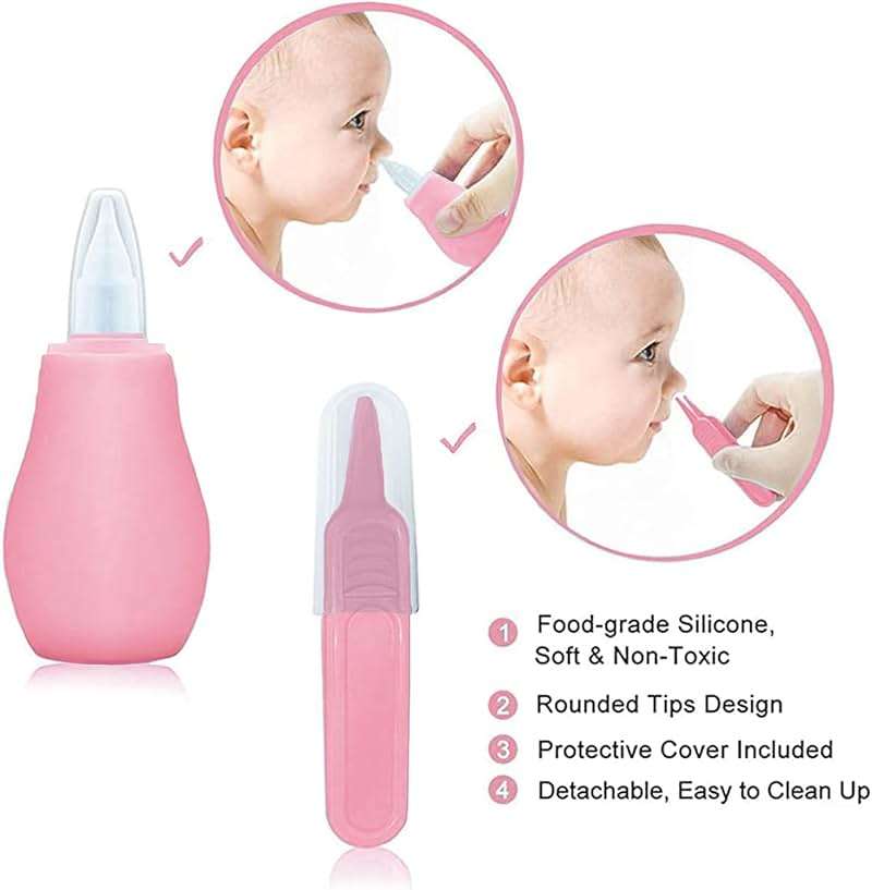 Baby Grooming Kit, Infant Safety Care Set with Hair Brush Comb Nail Clipper Nasal Aspirator,Baby Essentials Kit for Newborn Girls Boys (Pink Baby Grooming kit) - Image 3