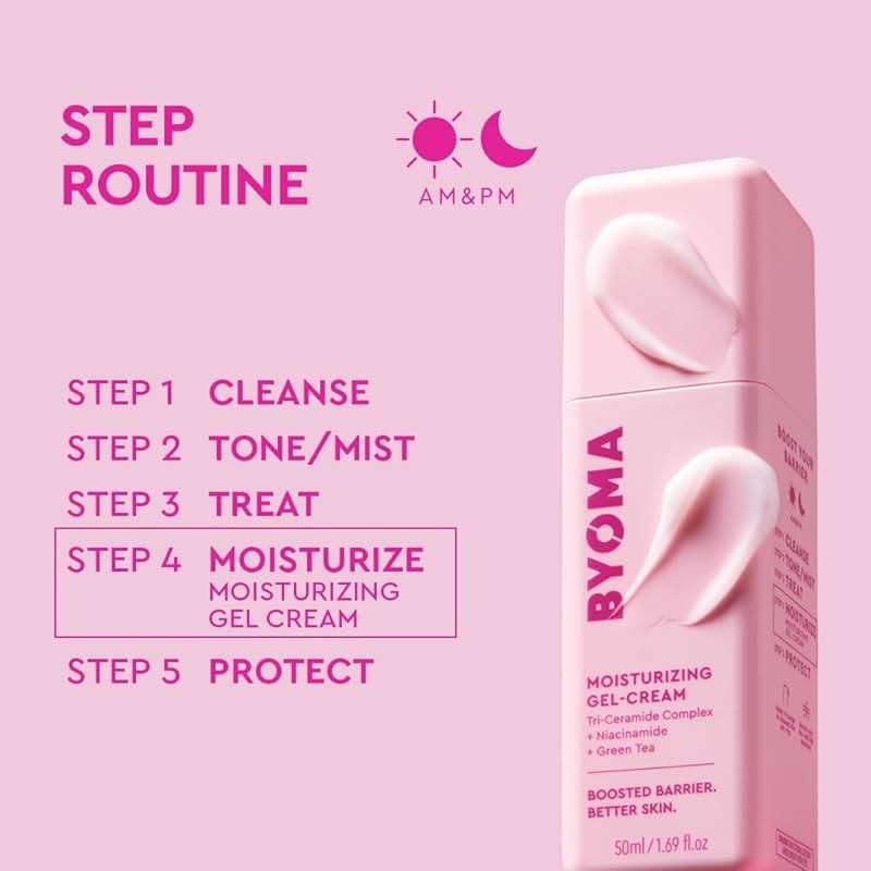 BYOMA Moisturizing Gel Cream - Barrier Repair Cream/Gel Face Lotion with Niacinamide and Green Tea - Ceramide Face Moisturizer for Dry Skin - Alcohol Free, Oil Free Face Moisturizer - 1.69 fl. oz - Image 6