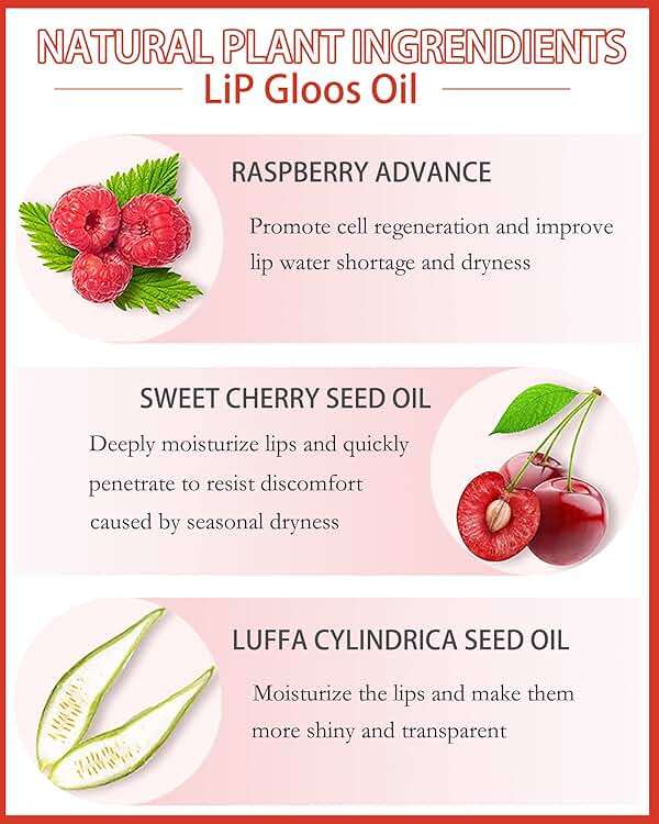 Plumping Lip Glow Oil,Hydrating Tinted Lip Oil Gloss,Glow Reviver Lip Oil,Long Lasting Moisturizing Clear Lip Plumper Oil Tint for Lip Care Dry Lip,Christmas Makeup Gift for Women (#012 Rosewood) - Image 2