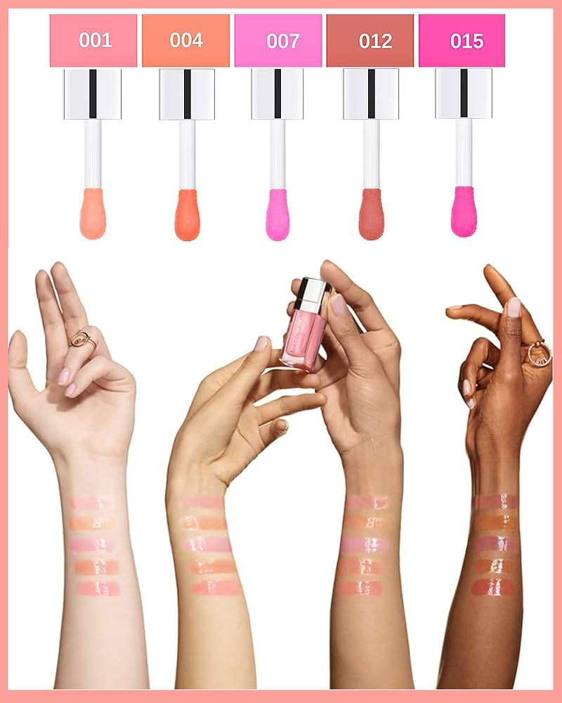 Plumping Lip Glow Oil,Hydrating Tinted Lip Oil Gloss,Glow Reviver Lip Oil,Long Lasting Moisturizing Clear Lip Plumper Oil Tint for Lip Care Dry Lip,Christmas Makeup Gift for Women (#012 Rosewood) - Image 4
