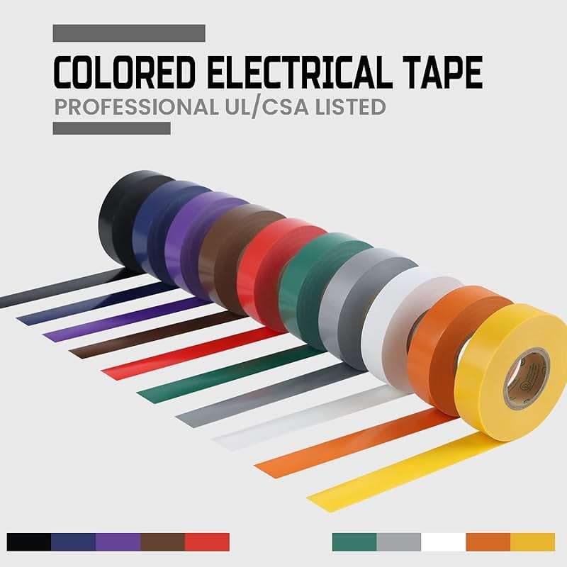 Lichamp 10-Pack Colored Electrical Tape Waterproof,3/4 inx66ft,Industrial Grade UL/CSA Listed High Temp Electrical Tape 10 Colors Electric Super Vinyl - Image 4