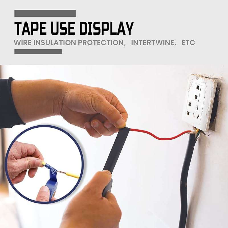 Lichamp 10-Pack Colored Electrical Tape Waterproof,3/4 inx66ft,Industrial Grade UL/CSA Listed High Temp Electrical Tape 10 Colors Electric Super Vinyl - Image 6