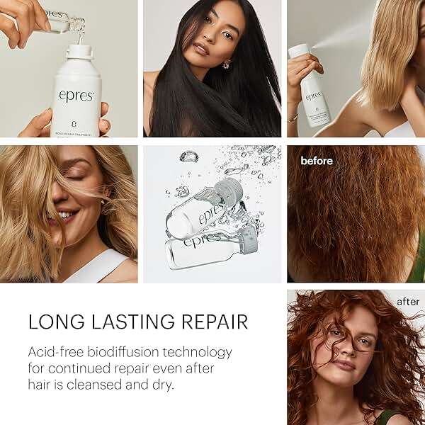 epres Healthy Hair 3-Step System Starter Kit, Includes Bond Repair Treatment & Shampoo and Conditioner - Image 3