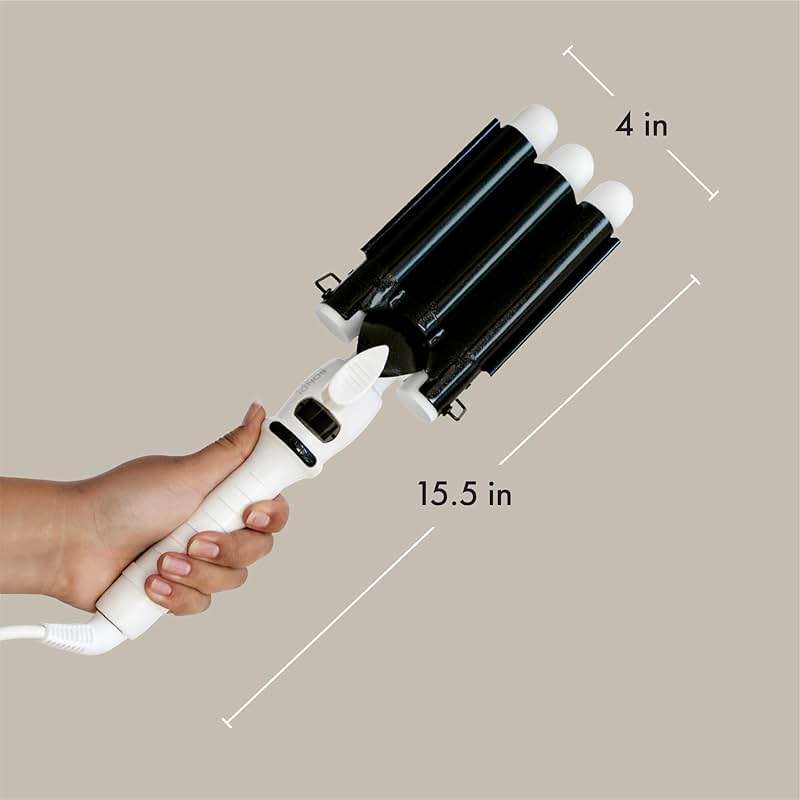 BONDIBOOST Wave Wand Hair Curling Iron Wand [25 mm], 1 Inch Ceramic Tourmaline Triple Extra Large Barrels + Long Lasting, Natural Looking Waves + Instant Heat Up for Fast Styling - Image 4