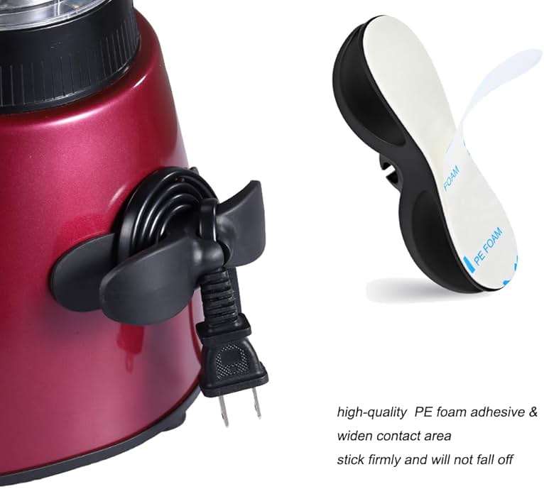 SisBroo Cord Organizer for Appliances, 4PCS Kitchen Appliance Cord Winder Cord Organizers, Cord Holder Cord Wrapper for Appliances Stick on Pressure Cooker, Mixer, Blender, Coffee Maker, Air Fryer - Image 4