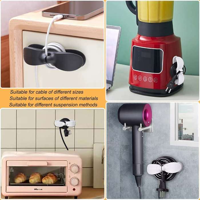 SisBroo Cord Organizer for Appliances, 4PCS Kitchen Appliance Cord Winder Cord Organizers, Cord Holder Cord Wrapper for Appliances Stick on Pressure Cooker, Mixer, Blender, Coffee Maker, Air Fryer - Image 7