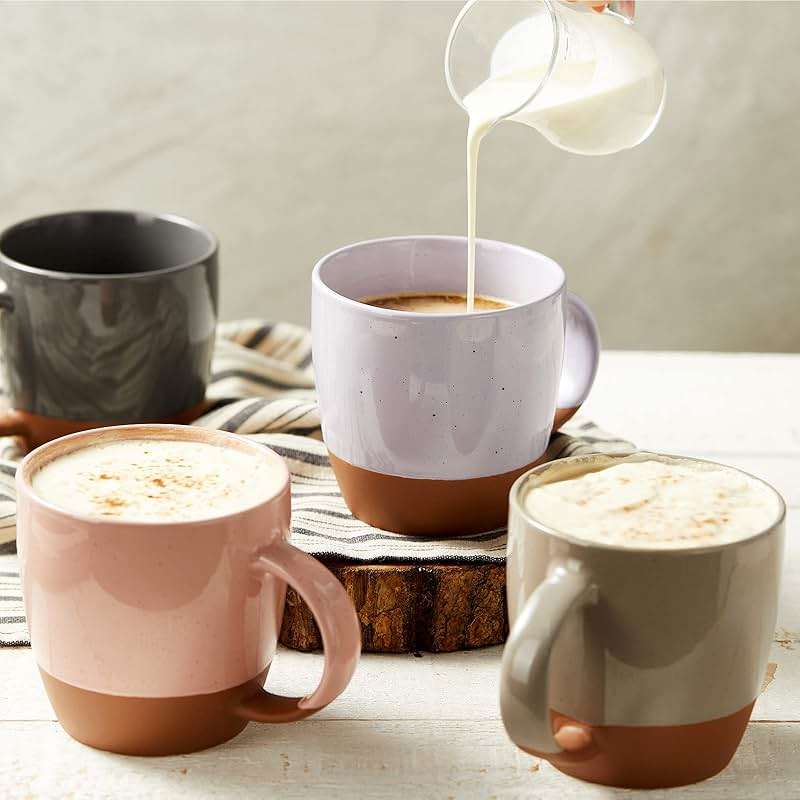 Morandi Color Ceramic Coffee Mugs Set of 6 (Large),18 oz Coffee Cups with Handle, Latte Mug, Big Mug for Women, Men, Great for Tea Hot Chocolate, Microwave Safe, Modern, Unique Style for Any Kitchen - Image 2