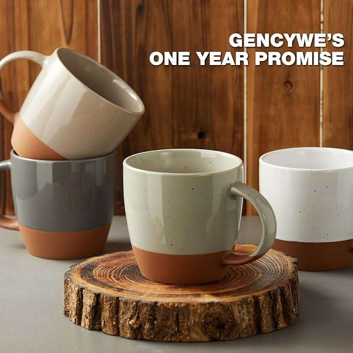 Morandi Color Ceramic Coffee Mugs Set of 6 (Large),18 oz Coffee Cups with Handle, Latte Mug, Big Mug for Women, Men, Great for Tea Hot Chocolate, Microwave Safe, Modern, Unique Style for Any Kitchen - Image 7