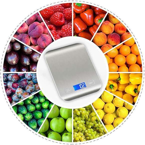 WIWUE GUO Food Scale, Kitchen Scale, Weight Scale Grams and Ounces for Weight Loss, Baking, Cooking, Keto and Meal Prep, LCD Display, 304 Stainless Steel - Image 7