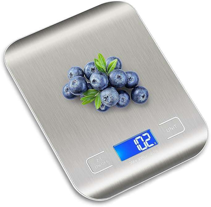 WIWUE GUO Food Scale, Kitchen Scale, Weight Scale Grams and Ounces for Weight Loss, Baking, Cooking, Keto and Meal Prep, LCD Display, 304 Stainless Steel - Image 8