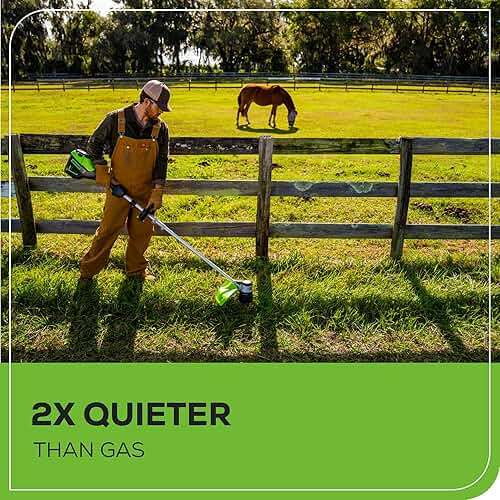 Greenworks 60V 16 Inch Brushless Cordless String Trimmer, Weed Wacker/Weed Eater with 2.5Ah Battery & Charger, Load N' Go Bump Feed, 53min Runtime, 26cc Gas Equivalent, 4 Year Warranty - Image 5