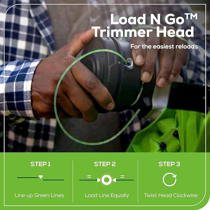 Greenworks 60V 16 Inch Brushless Cordless String Trimmer, Weed Wacker/Weed Eater with 2.5Ah Battery & Charger, Load N' Go Bump Feed, 53min Runtime, 26cc Gas Equivalent, 4 Year Warranty - Image 7