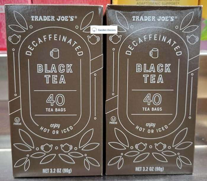 Trader Joe's Decaffeinated Black Tea 40 Tea Bags 3.2oz 90g (Two Boxes) - Image 1