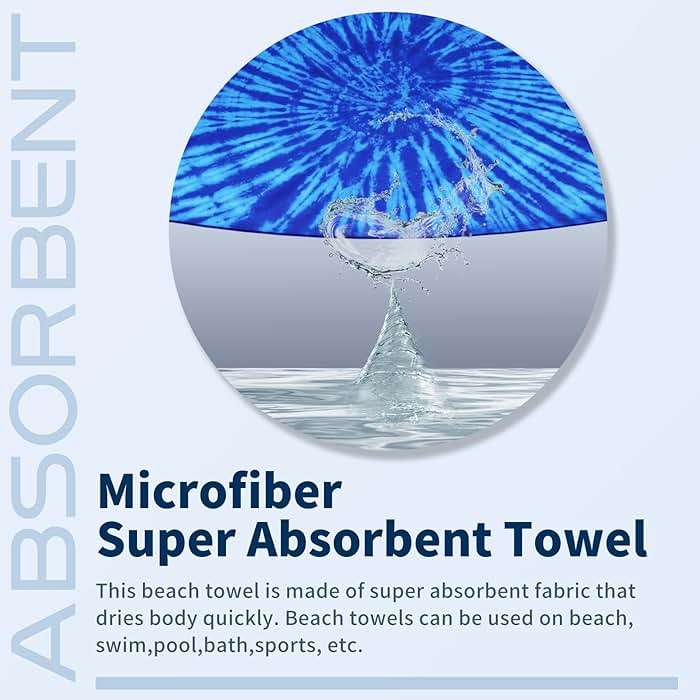 2 Pack Lightweight Thin Beach Towel Oversized 71"x32" Big Extra Large Microfiber Sand Free Towels for Adult Quick Dry Travel Camping Beach Accessories Vacation Essential Gift Blue Tie Dye Turtle - Image 6