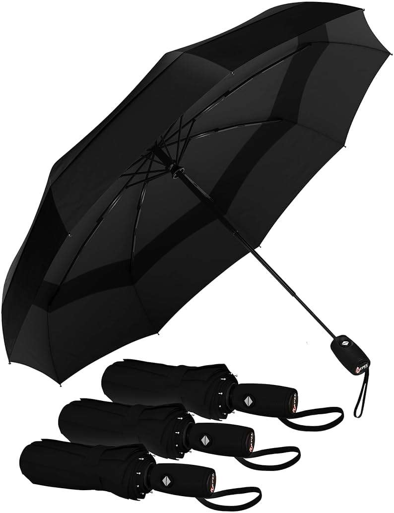 Repel Windproof Travel Umbrella - Compact & Withstands Winds up to 100MPH , Strongest Premium Auto Folding Umbrella for Rain and Sun - Durable, Light & Portable for Women & Men , Fits Backpack & Cars - Image 1