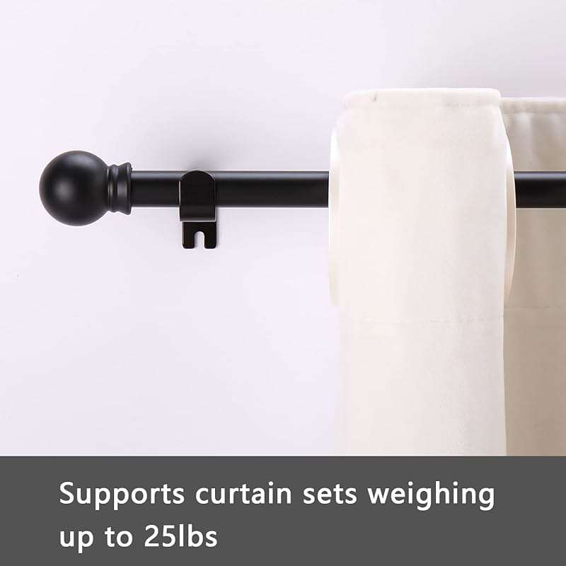 GXOACKJ Curtain Rods for windows 32-48 inch, 5/8 inch Decorative Curtain Rod Set, Matte Black Splicing Heavy Duty Metal Curtain Rod with Brackets - Image 4