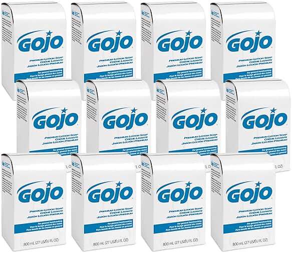 GOJO Premium Lotion Soap, Waterfall Fragrance, 800 mL Lotion Hand Soap Refill 800 Series Bag-in-Box Soap Dispenser (Pack of 12) - 9106-12 - Image 1