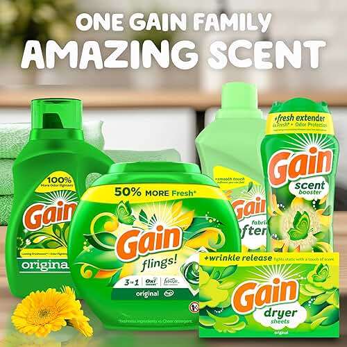Gain flings Laundry Detergent Pacs, 112 Count, Original Scent with Oxi Boost and Febreze, 3-in-1, HE Compatible - Image 10
