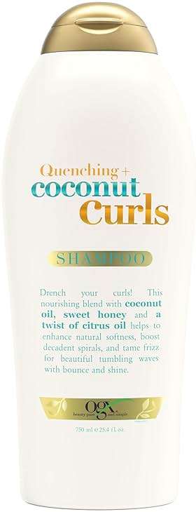 OGX Quenching + Coconut Curls, Moisturizing Shampoo for Curly Hair, Detangling, Curl Enhancing, 25.4 fl oz - Image 1