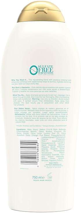 OGX Quenching + Coconut Curls, Moisturizing Shampoo for Curly Hair, Detangling, Curl Enhancing, 25.4 fl oz - Image 8