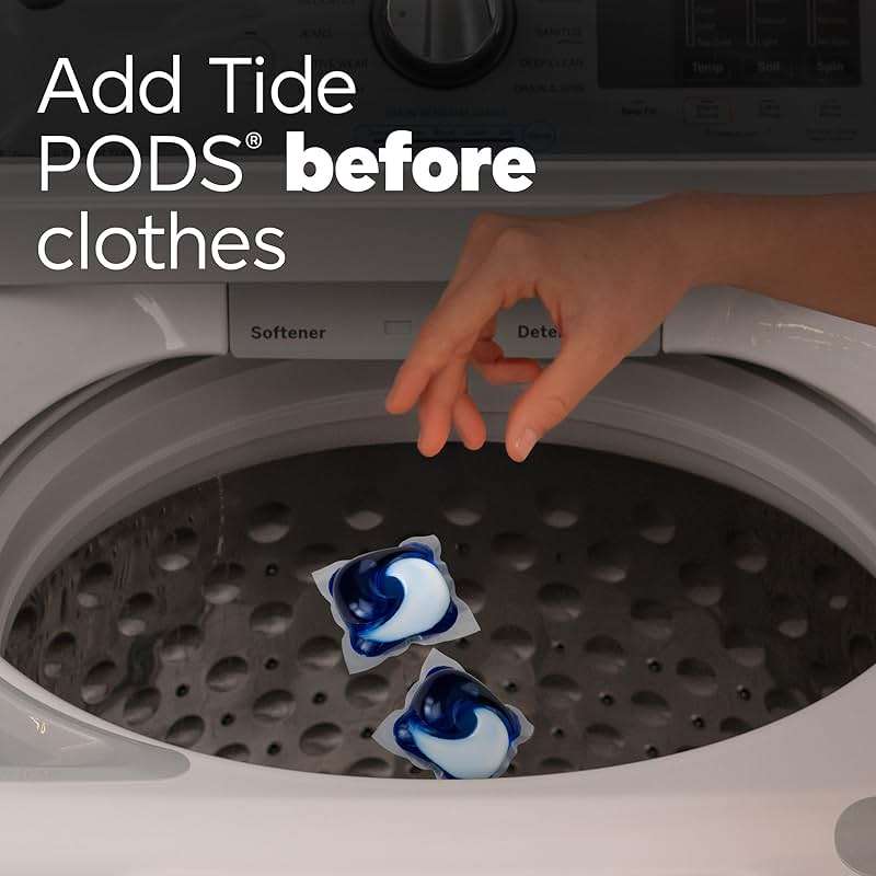 Tide PODS laundry detergent pacs, 3-in-1 Stain Remover, Odor Fighter, Color Protector, 76 Count, HE compatible, Original Scent - Image 9