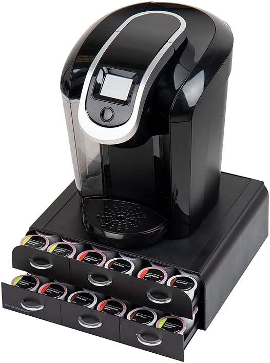 Mind Reader 72 Pod Coffee Drawer Organizer, 2 Tier Storage for Single Serve Pods, Coffee Machine Base, Countertop Pod Holder, Black - Image 5
