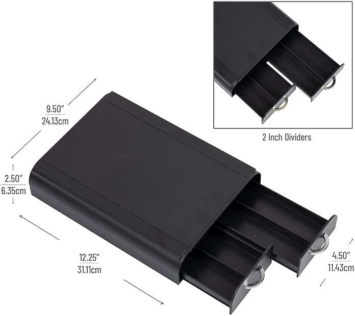 Mind Reader Single Serve Pod Organizer, 2 Drawers, 24 Pod Capacity, Black - Image 3