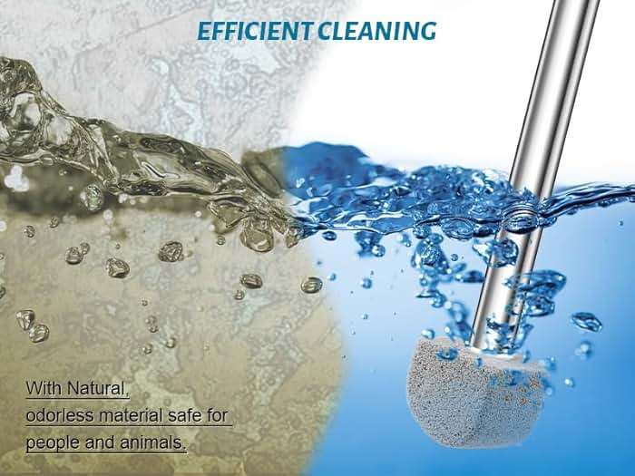 YINGMORE Pumice Stone Toilet Bowl Cleaner Toilet Deep Cleaning,Bathroom Cleaner Brush with Long Handle for Remove Hard Water Stains with Toilet Handle+ Pumice Stones - Image 2