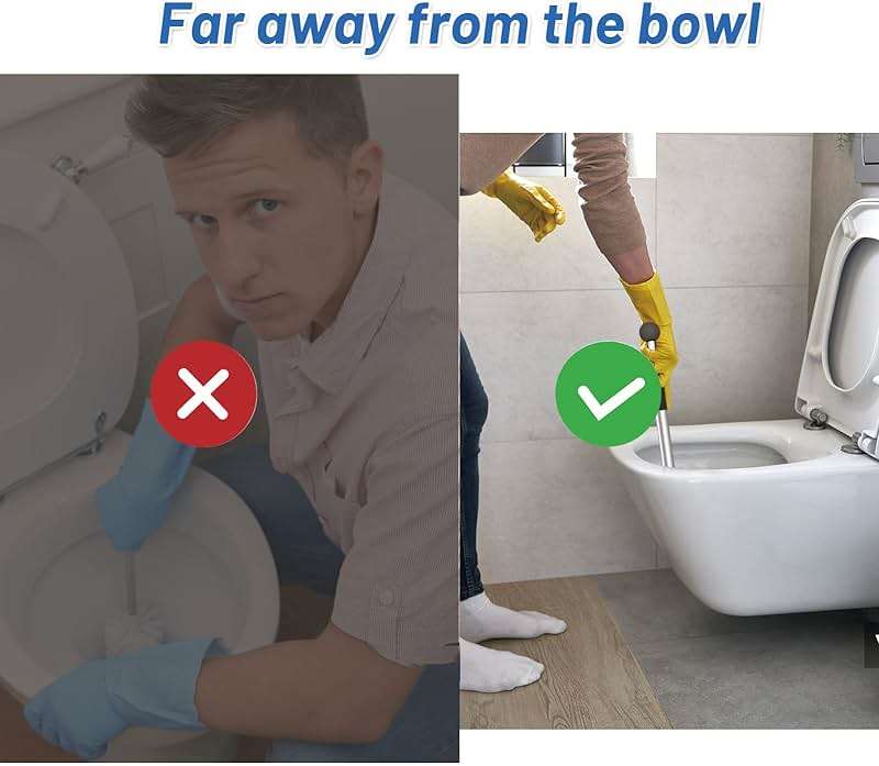 YINGMORE Pumice Stone Toilet Bowl Cleaner Toilet Deep Cleaning,Bathroom Cleaner Brush with Long Handle for Remove Hard Water Stains with Toilet Handle+ Pumice Stones - Image 3